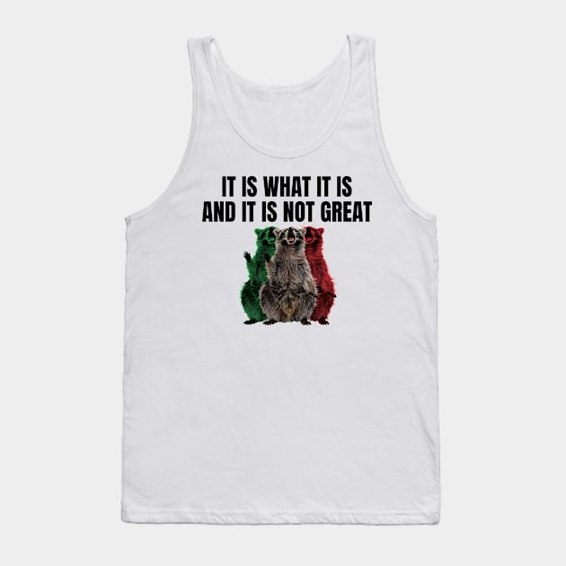 It Is What It Is And It Is Not Great Tank Top by badCasperTess